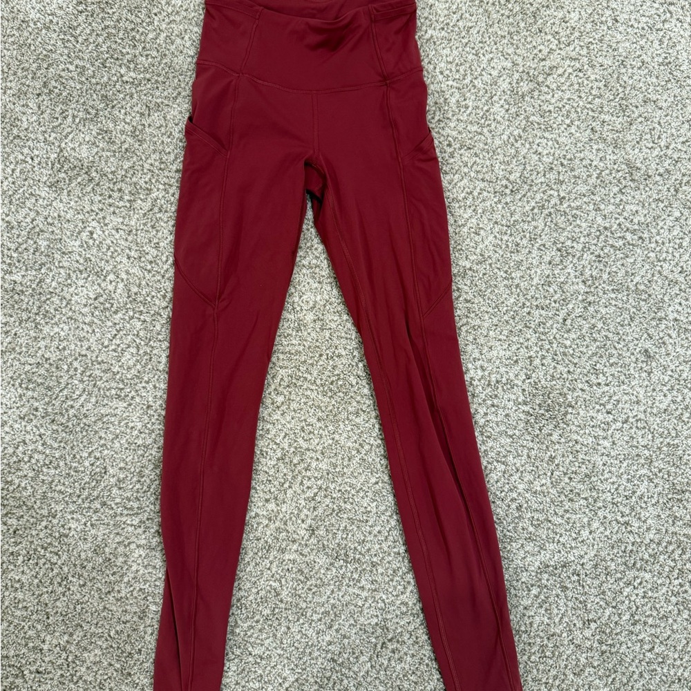Lululemon Burgundy High-Waisted Leggings